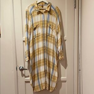 Anthropologie Pilcro Plaid Long Sleeve Shirt Dress